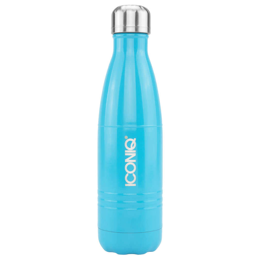 ICONIQ 17oz Gloss Blue Water Bottle - Stainless Steel Vacuum