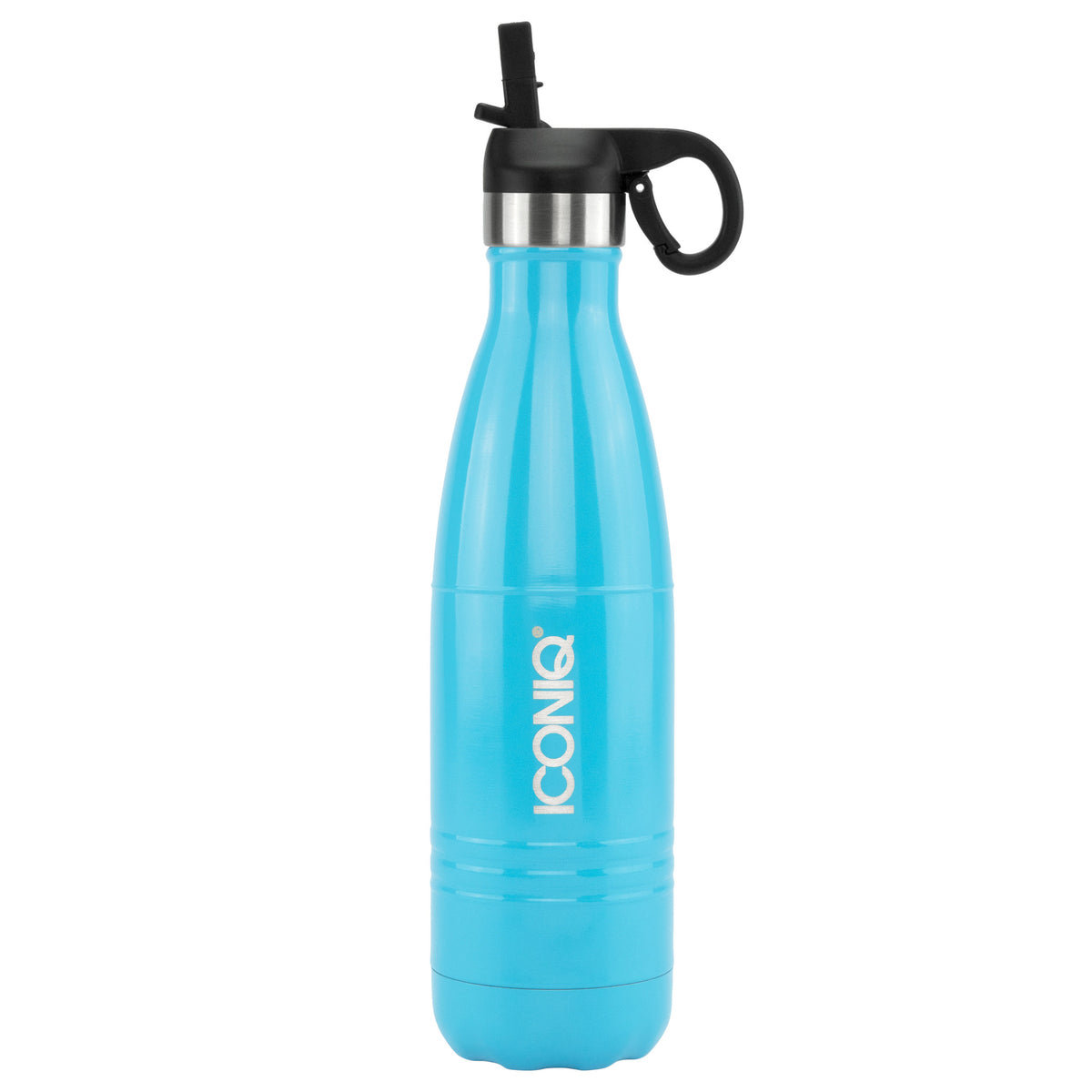 ICONIQ 25OZ SUPER-GRIP NAVY BLUE WATER BOTTLE - STAINLESS STEEL