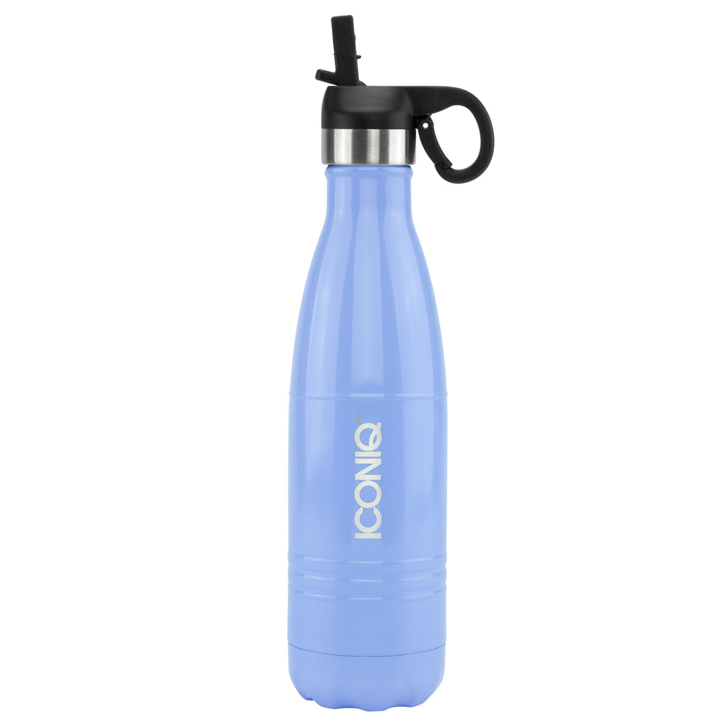 ICONIQ 17oz Periwinkle Water Bottle with Straw Cap - Stainless Steel Vacuum Insulated