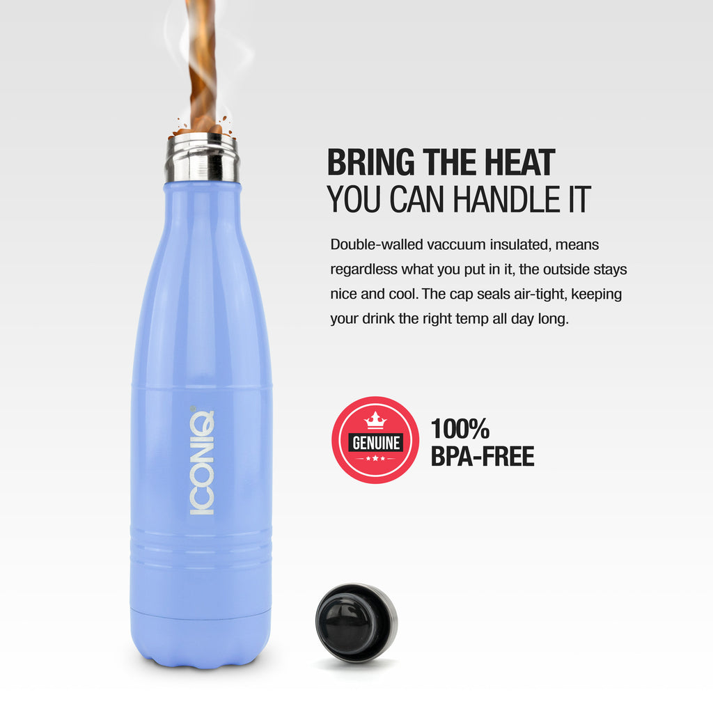 ICONIQ 17oz Periwinkle Water Bottle - Stainless Steel Vacuum Insulated