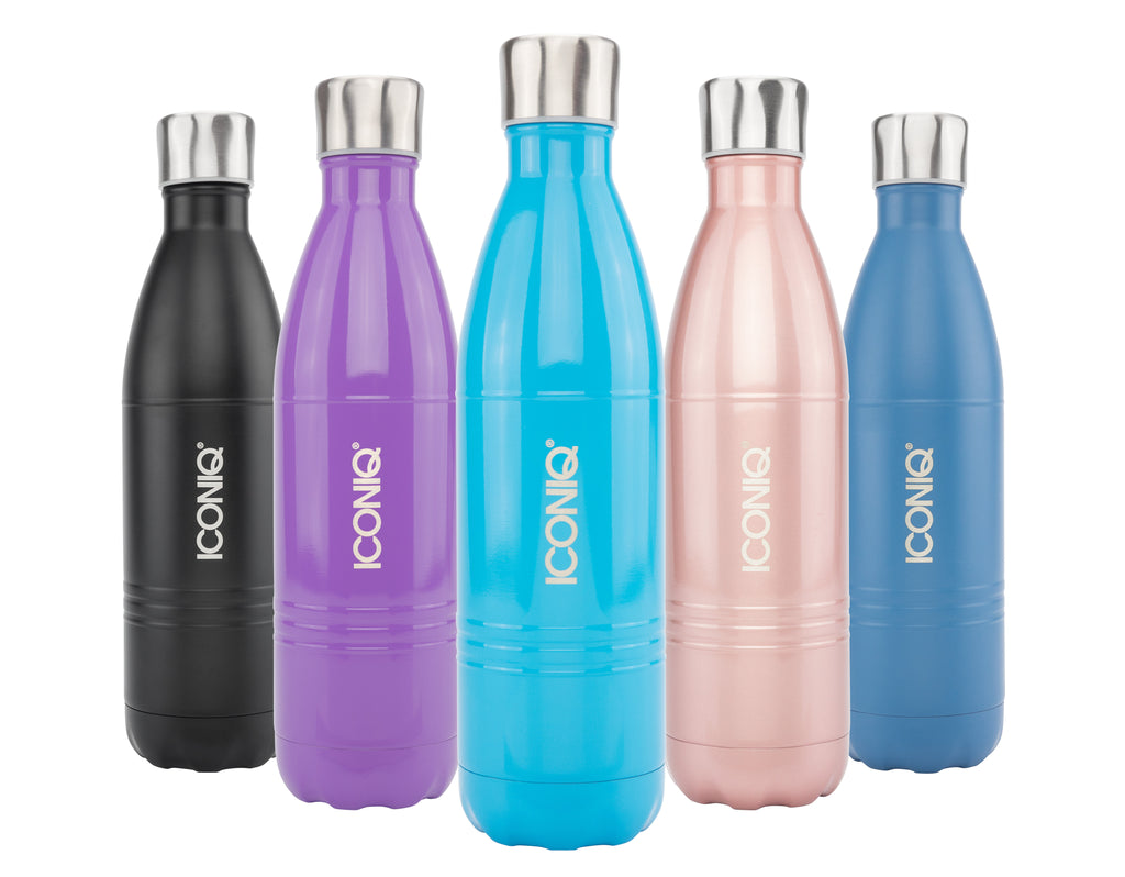 ICONIQ 25OZ GLOSS BLUE WATER BOTTLE - STAINLESS STEEL VACUUM INSULATED