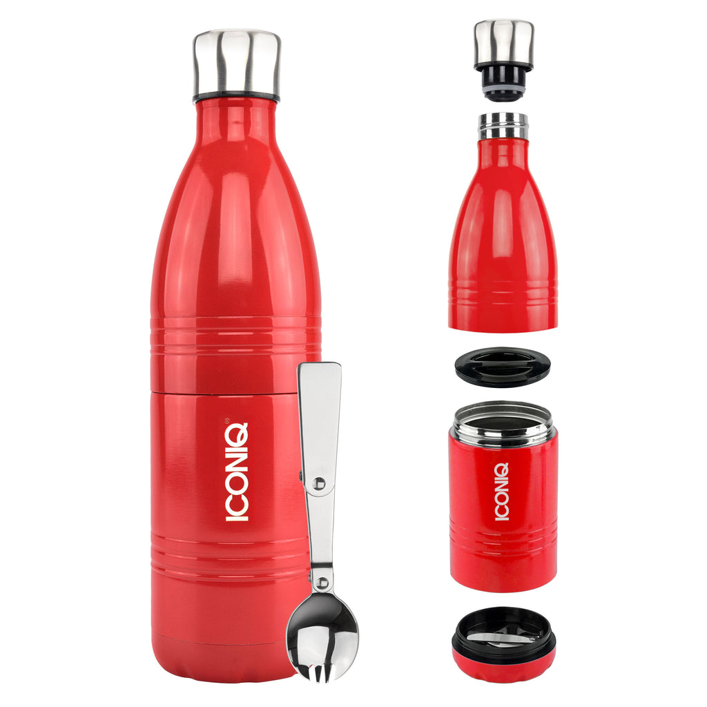 Qore Bottle Insulated Food Container - Crimson Red