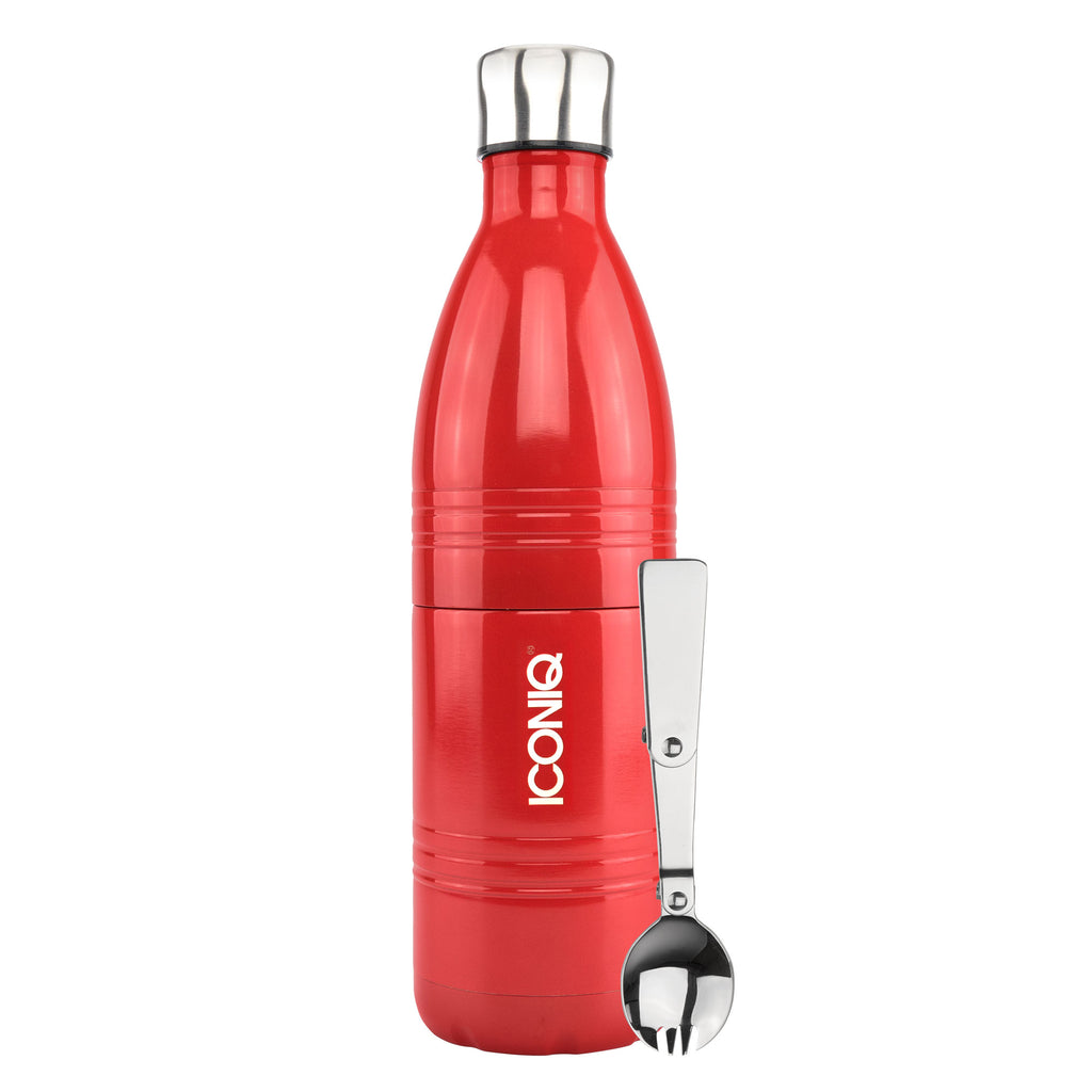 Qore Bottle Insulated Food Container - Crimson Red