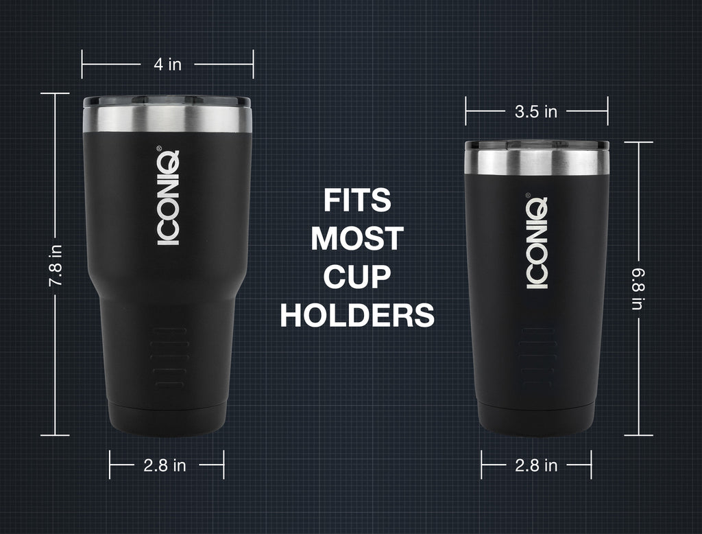 ICONIQ Black 20oz & 30oz Tumbler dimensions